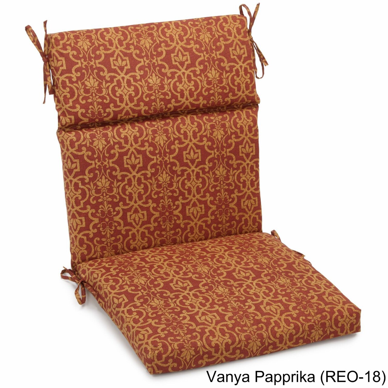 22-inch by 45-inch Spun Polyester Outdoor Squared Seat/Back Chair Cushion - Vanya Paprika